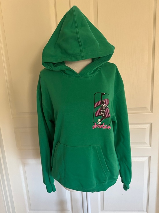 Jordan Tops - Jordan Green Hoodie with Pink Jumpman Accent